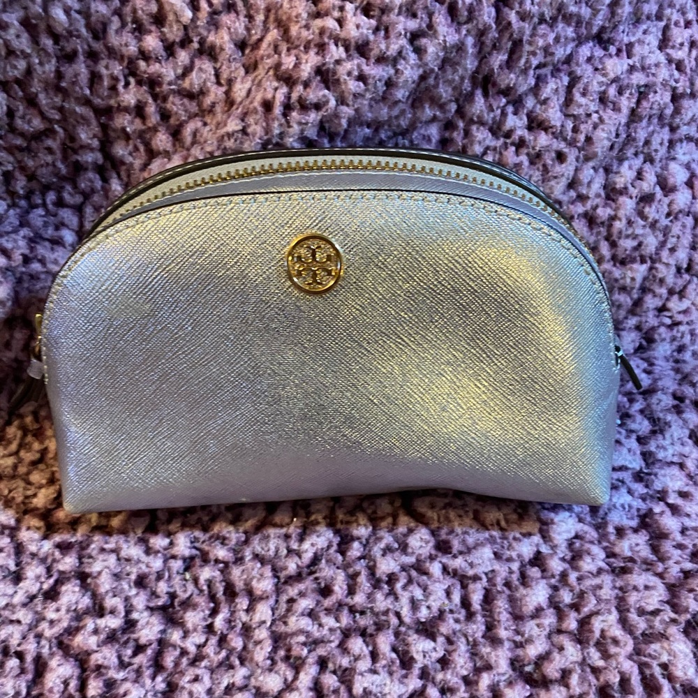 Tory Burch Silver Cosmetic Case